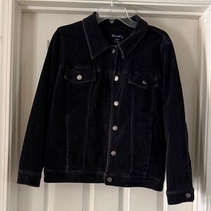 Denim&Co Black Corduroy Button Jacket